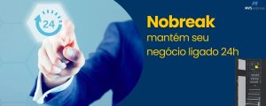 A imagem transmite uma mensagem de **confiabilidade e operação ininterrupta para negócios**, destacando a importância do Nobreak na continuidade das operações. ### **Elementos Visuais:** 1. **Fundo Tecnológico e Profissional:** - Uma pessoa vestida com traje executivo toca um ícone digital com um símbolo de relógio e a marcação **"24h"**, representando continuidade e disponibilidade ininterrupta de energia. 2. **Mensagem Principal:** - O texto **"Nobreak mantém seu negócio ligado 24h"** enfatiza que empresas podem operar sem interrupções com um Nobreak, garantindo estabilidade elétrica. - A palavra **"Nobreak"** está em amarelo e negrito, destacando o produto como solução essencial. 3. **Imagem do Nobreak:** - Localizado no canto inferior direito, o equipamento reforça visualmente a confiabilidade e robustez da solução oferecida. 4. **Logotipo da MVS Nobreak:** - Discreto no canto superior direito, consolidando a identidade da marca e sua expertise no setor. ### **Tom e Mensagem:** A imagem comunica **segurança, eficiência e proteção energética para negócios**, sugerindo que um Nobreak é indispensável para manter **servidores, equipamentos e operações funcionando 24 horas por dia, mesmo em quedas de energia**.