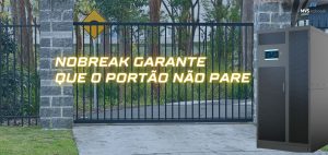 ### **Descrição da Imagem** A imagem destaca a **importância do Nobreak para garantir o funcionamento contínuo de portões automáticos**, mesmo em situações de queda de energia. ### **Elementos Visuais:** 1. **Portão Automático Fechado:** - Representa a situação em que um portão pode deixar de funcionar em caso de falta de energia. - O fundo mostra uma área arborizada, sugerindo um condomínio residencial ou empresarial. 2. **Texto de Destaque:** - A frase **"NOBREAK GARANTE QUE O PORTÃO NÃO PARE"** está em letras maiúsculas e iluminadas, transmitindo segurança e urgência. - A tipografia brilhante chama a atenção, destacando a mensagem principal. 3. **Imagem do Nobreak:** - Um Nobreak robusto da **MVS Nobreak** aparece no canto direito, reforçando visualmente a solução apresentada. - O equipamento transmite modernidade e confiabilidade. 4. **Logo da MVS Nobreak:** - Posicionada discretamente no canto superior direito, garantindo reconhecimento da marca. ### **Mensagem e Impacto:** A imagem comunica de forma clara que o Nobreak é essencial para manter **portões automáticos operando mesmo sem energia elétrica**, evitando transtornos como falta de acesso a condomínios, empresas ou residências. O design equilibrado, com o portão como elemento central e o Nobreak como solução evidente, reforça a credibilidade e a importância do produto.