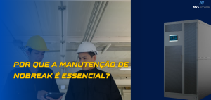 ### **Descrição da Imagem** A imagem destaca a importância da manutenção de Nobreaks para garantir a segurança e continuidade das operações empresariais. ### **Elementos Visuais:** 1. **Profissionais em Inspeção:** - Dois técnicos usando capacetes de segurança (um amarelo e um branco) analisam informações em um tablet enquanto observam a infraestrutura elétrica do local. Isso reforça a ideia de manutenção preventiva e especializada. 2. **Texto em Destaque ("Por que a manutenção de Nobreak é essencial?"):** - Escrita em amarelo vibrante sobre um fundo azul, chamando a atenção para a mensagem principal. 3. **Nobreak em Evidência:** - Um grande Nobreak industrial aparece no lado direito da imagem, simbolizando confiabilidade e robustez. 4. **Identidade Visual da MVS Nobreak:** - O logotipo da empresa está posicionado no canto superior direito, reforçando a autoridade e especialização da marca no segmento. ### **Mensagem e Impacto:** A composição da imagem sugere que a **manutenção preventiva é fundamental para evitar falhas no fornecimento de energia** e garantir a operação contínua dos equipamentos. A presença de profissionais especializados transmite credibilidade e segurança ao público-alvo.