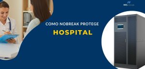 A imagem é uma peça visual da marca MVS Nobreak, com foco em comunicar os benefícios do uso de Nobreaks em hospitais. 🔹 À esquerda, vemos uma médica sorridente, de jaleco branco e estetoscópio no pescoço, escrevendo em uma prancheta durante o atendimento a uma paciente. A imagem transmite profissionalismo, acolhimento e confiança — valores importantes no setor da saúde. 🔹 Ao centro, sobre um fundo azul escuro, está o texto: COMO NOBREAK PROTEGE HOSPITAL A palavra “HOSPITAL” aparece em letras maiúsculas e na cor amarela, criando contraste e destacando o público-alvo da mensagem. A fonte é moderna e clara, reforçando a seriedade do tema. 🔹 À direita, está a imagem de um Nobreak de grande porte, representando o equipamento essencial para manter aparelhos médicos funcionando mesmo em quedas de energia. 🔹 No canto superior direito, está o logotipo da empresa MVS Nobreak, reforçando a identidade da marca. Essa arte comunica de forma clara e impactante que Nobreaks são fundamentais para a segurança hospitalar, garantindo o funcionamento contínuo de equipamentos médicos e evitando riscos à vida de pacientes.