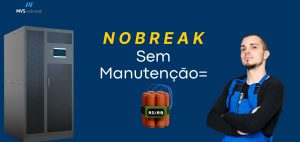 A imagem é uma arte promocional da marca **MVS Nobreak** com um tom de **alerta e prevenção**, destacando os perigos de não realizar manutenção em Nobreaks. 🔹 **À esquerda**, vemos um **Nobreak de grande porte**, representando o equipamento essencial em ambientes que não podem ficar sem energia. 🔹 **No centro**, em destaque sobre o fundo azul, está a frase: > **NOBREAK** > **Sem Manutenção =** A palavra **"NOBREAK"** aparece em **amarelo, itálico e caixa alta**, chamando atenção imediatamente. A frase seguinte está em branco, com fonte moderna e limpa. 🔹 Abaixo da equação, há a imagem de uma **bomba-relógio com cronômetro marcando 01:00**, simbolizando que um Nobreak sem manutenção é uma **"bomba prestes a explodir"**, ou seja, um risco iminente de falha. 🔹 **À direita**, aparece um técnico confiante, com uniforme azul e braços cruzados, reforçando a importância da **manutenção preventiva feita por profissionais qualificados**. 🔹 No canto superior esquerdo está o logotipo da empresa **MVS Nobreak**, reforçando a identidade da marca. A imagem transmite a mensagem de forma **forte e impactante**, ideal para reforçar a ideia de que **Nobreak sem manutenção é um risco sério** e que é fundamental contar com suporte técnico regular para garantir segurança e funcionamento contínuo.